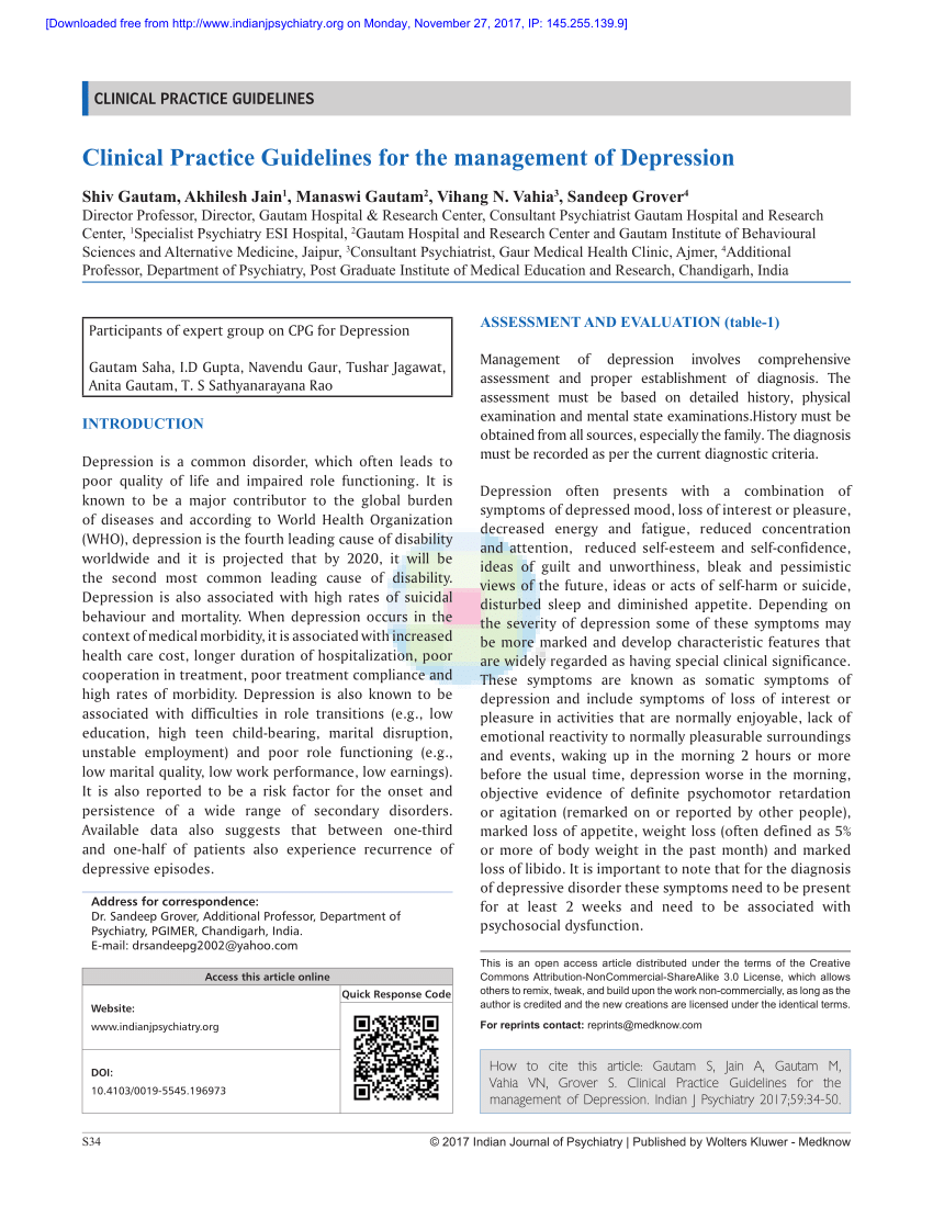 Evidence-Based Clinical Vignettes from the Care Management Institute: Major  Depression