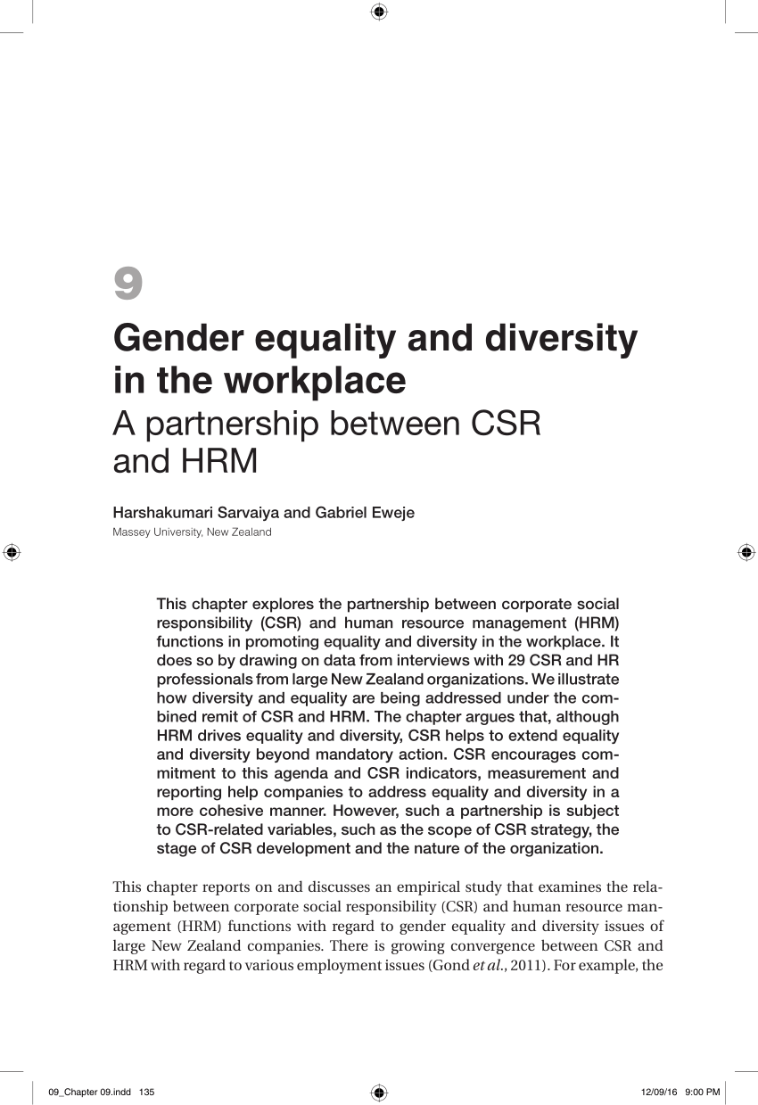 gender diversity in the workplace essay