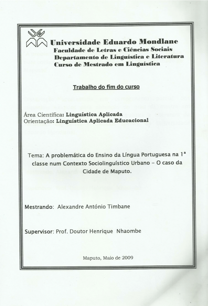 Departamento de Língua Portuguesa