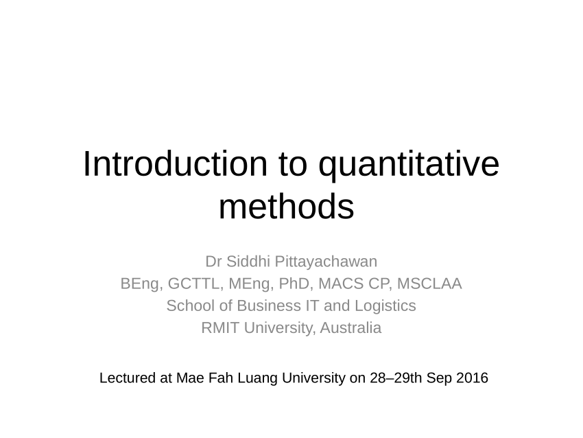 research methodology and quantitative techniques pdf