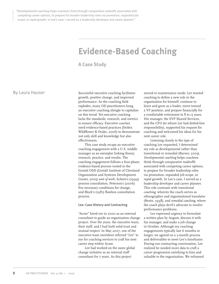 self determination theory a case study of evidence based coaching