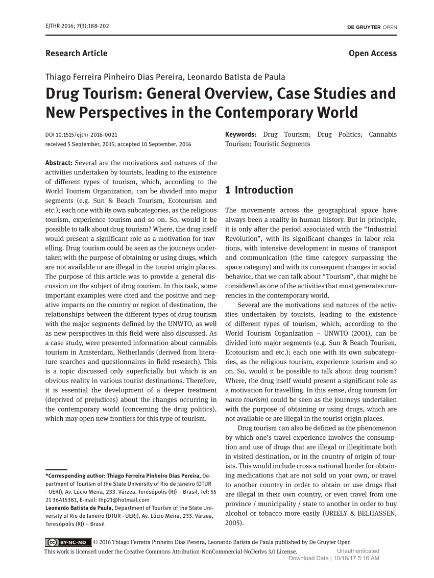 Pdf Drug Tourism General Overview Case Studies And New Perspectives In The Contemporary World We want to share our journey to san bernardino, where our team visited the cannabis cup 2016 last week. pdf drug tourism general overview