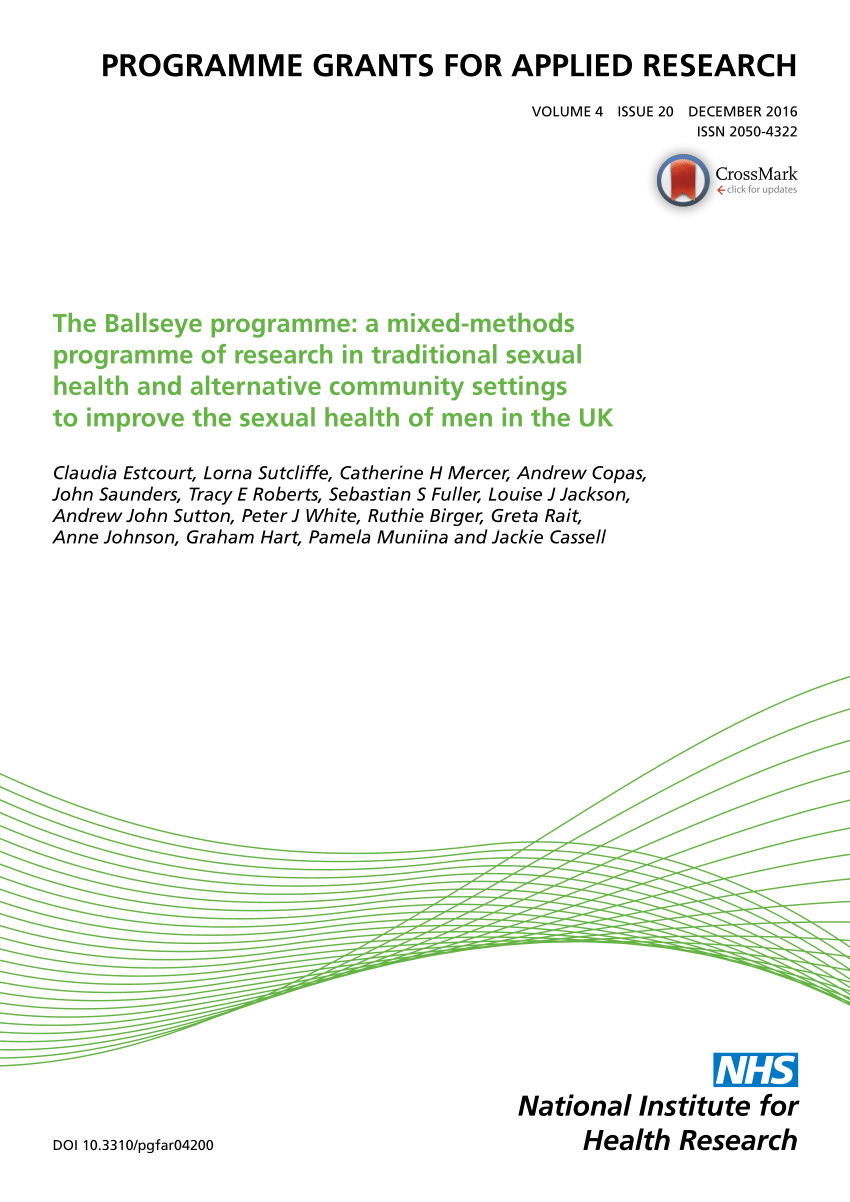 PDF) The Ballseye programme a mixed-methods programme of research in traditional sexual health and alternative community settings to improve the sexual health of men in the UK picture
