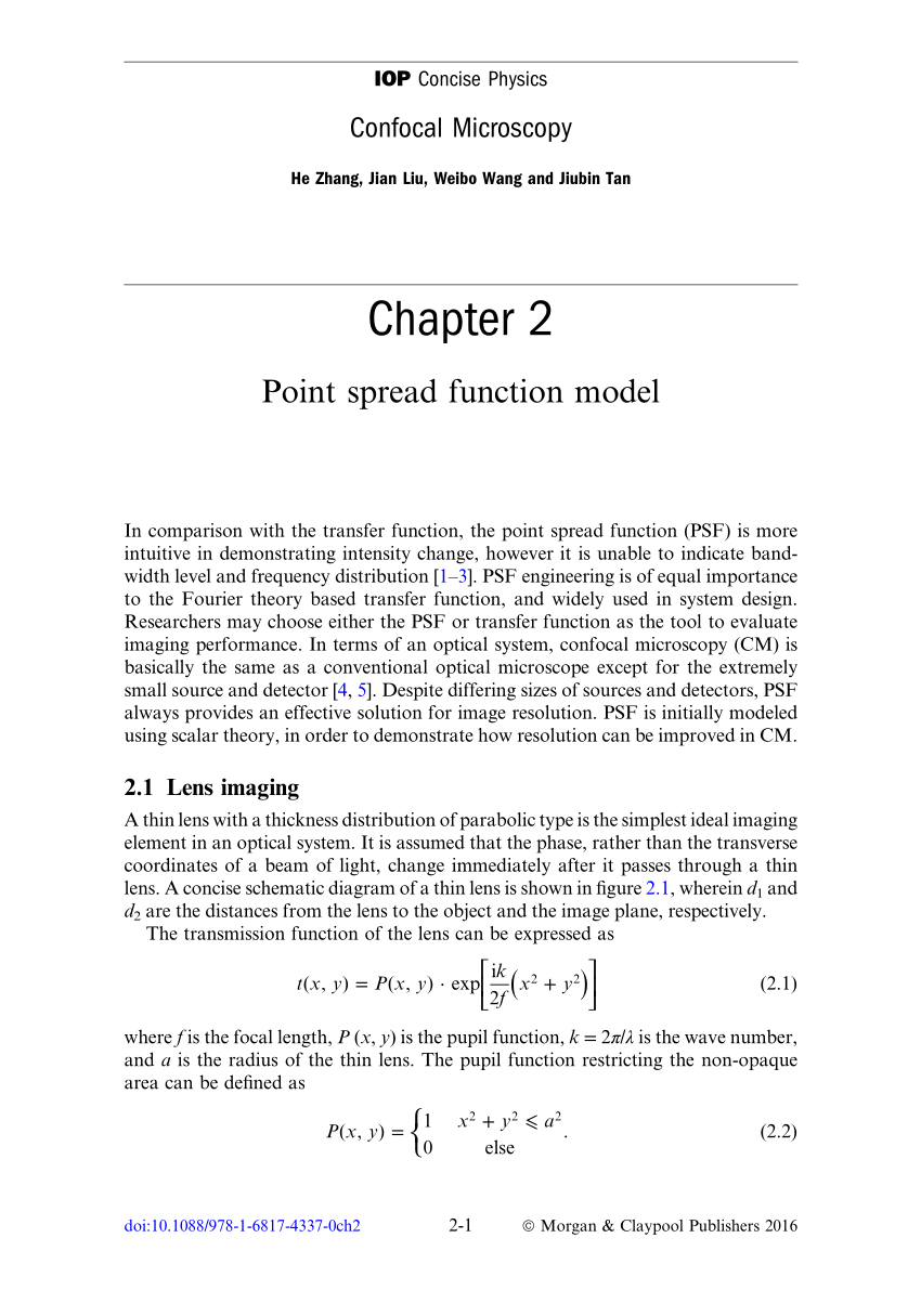 Pdf Point Spread Function Model