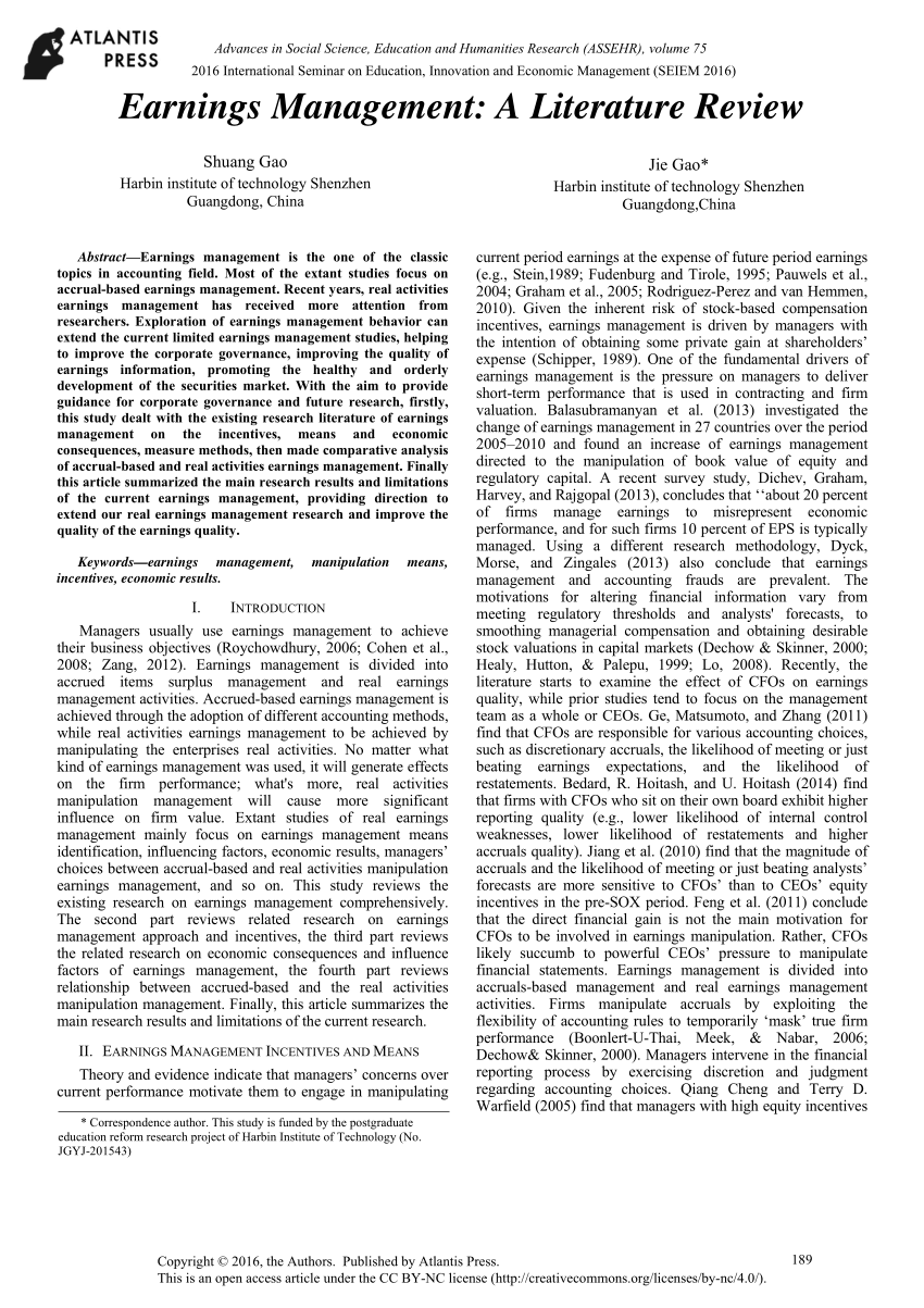 research design issues in earnings management studies