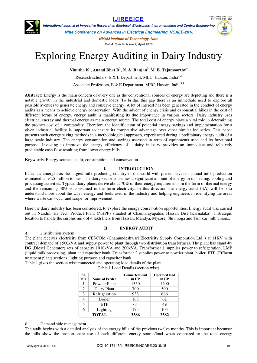 PDF) Energy audit proposal for industry applied to a case study in