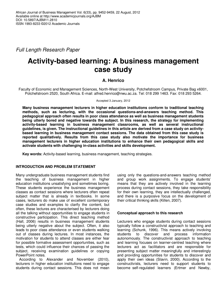 business management case study pdf