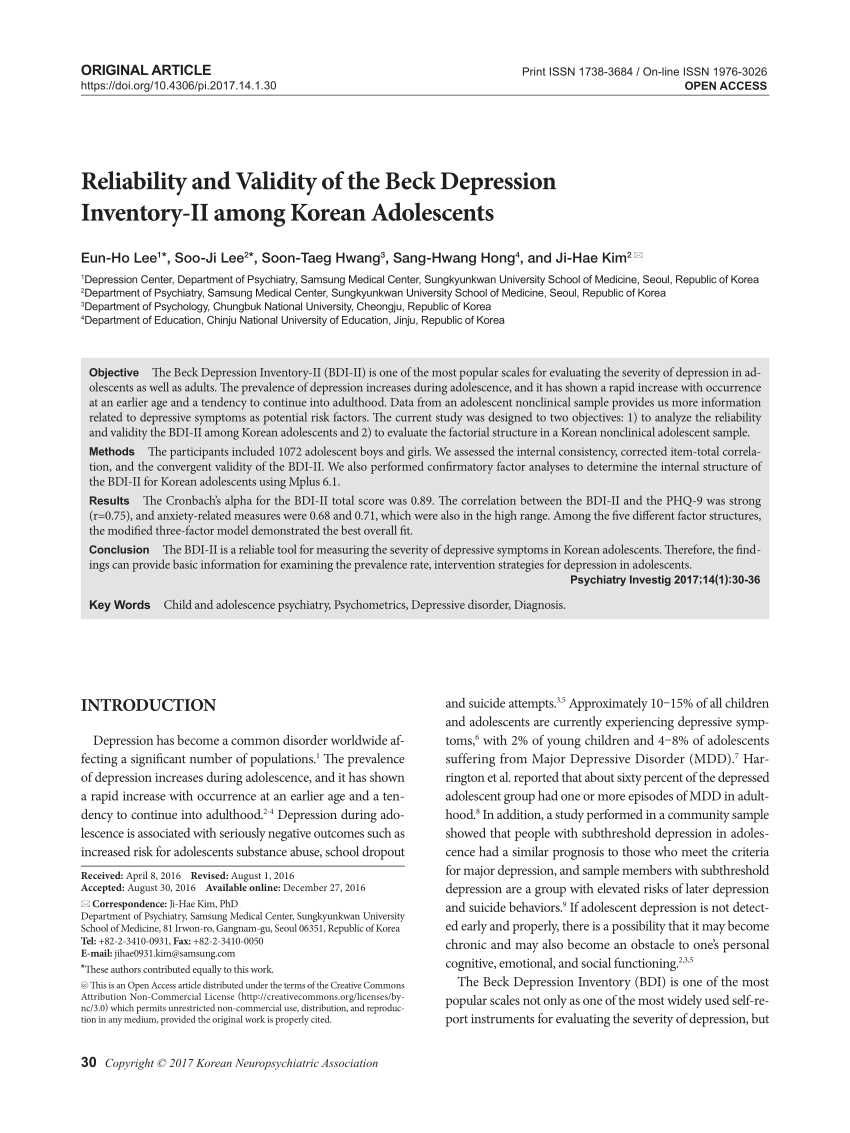 pdf-reliability-and-validity-of-the-beck-depression-inventory-ii