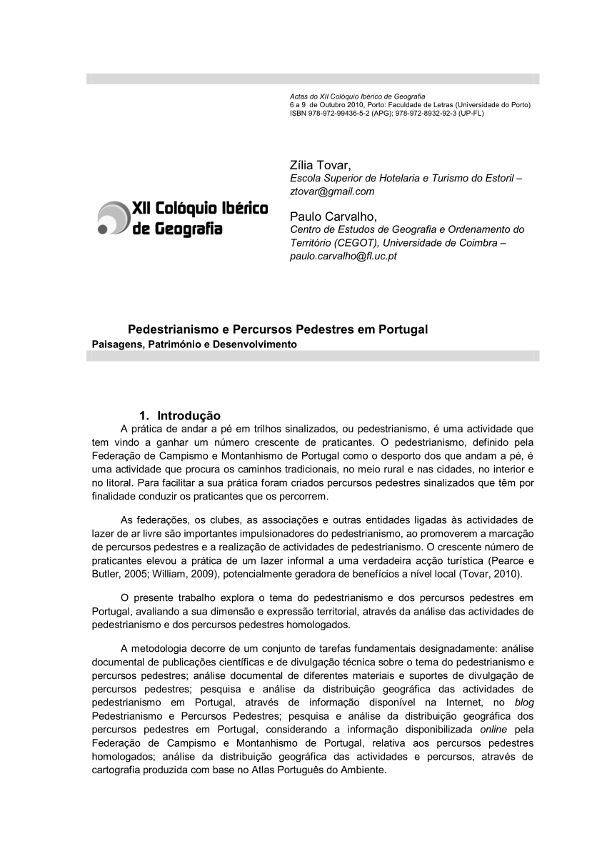 Percursos Pedestres Homologados Em Portugal 4 2010 Fonte