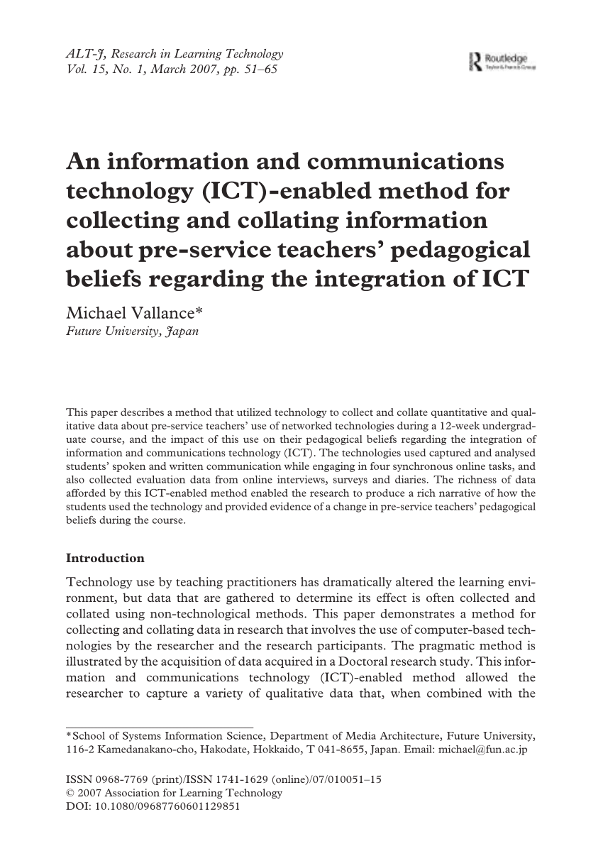 PDF) An information and communications technology (ICT)-enabled