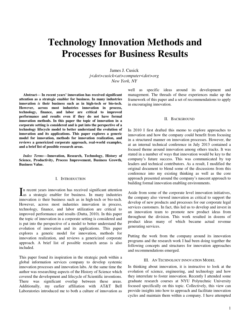 research paper about technology advancement