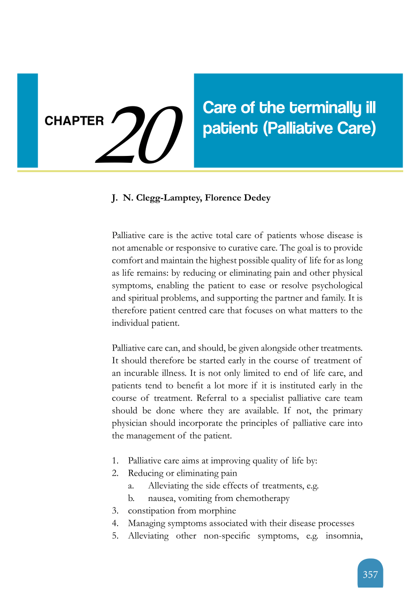 assignment on care of terminally ill patient