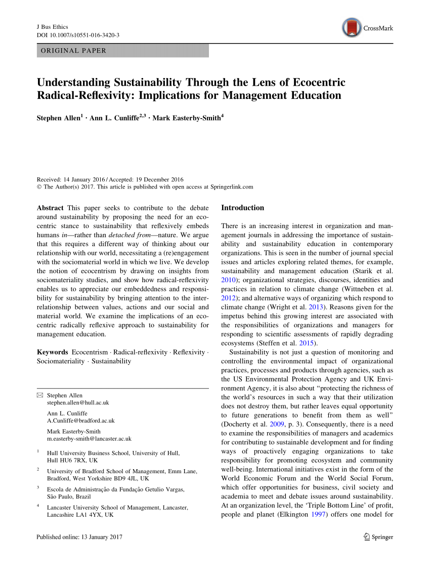 (PDF) Understanding Sustainability Through the Lens of Ecocentric Sns-Brigh10