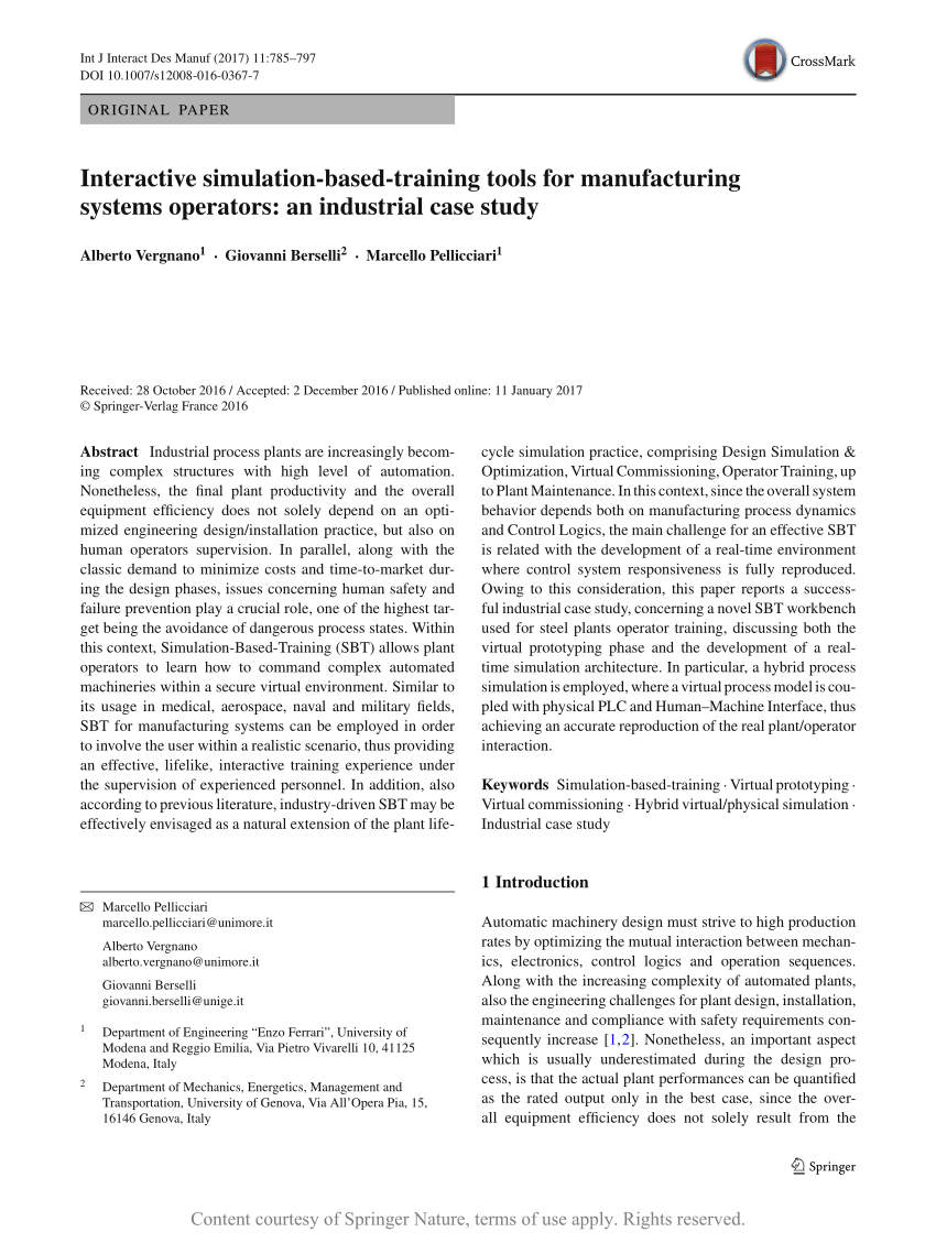 Interactive simulation-based-training tools for manufacturing systems  operators: an industrial case study