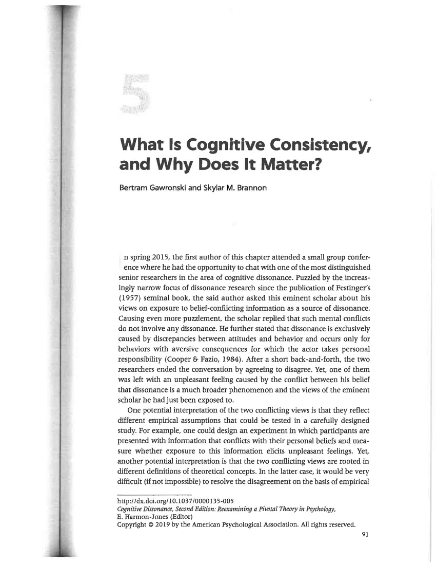 define cognitive consistency