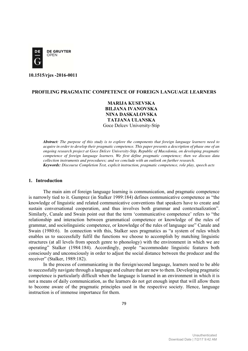 PDF) La pragmatica nei manuali d'italiano L2: una prima indagine sull'atto  linguistico del ringraziare