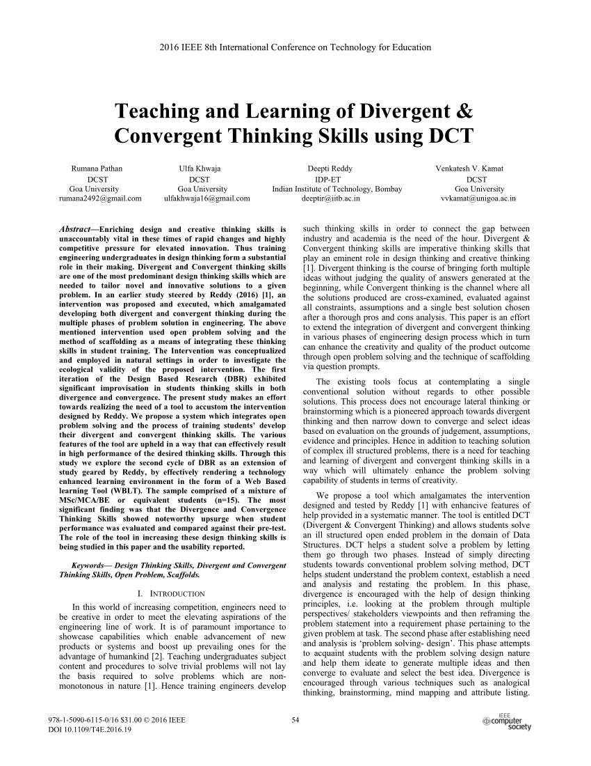 master's thesis on divergent learning