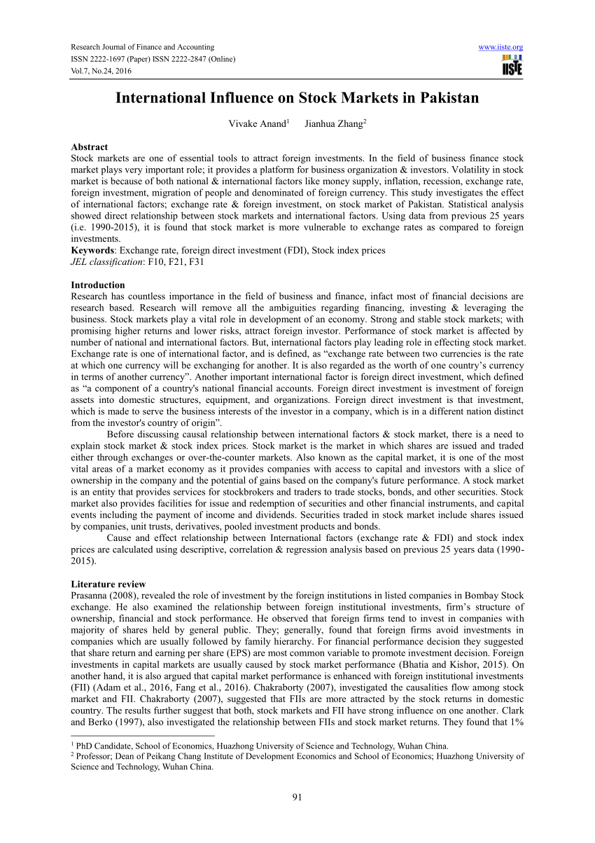 The Relationship Between Exchange Rates And Stock Prices Studied In - 