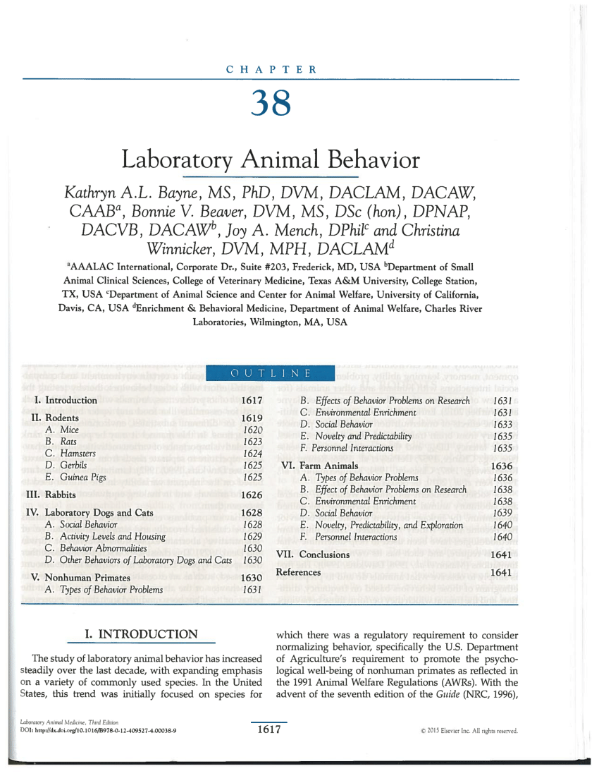 PDF) Laboratory Animal Behavior