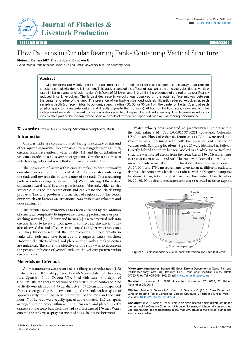 circular fish rearing tank volume calculation