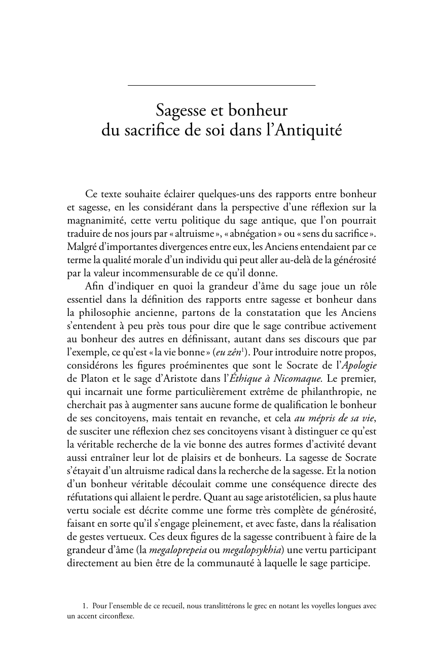 Pdf Sagesse Et Bonheur Du Sacrifice De Soi Dans L Antiquite