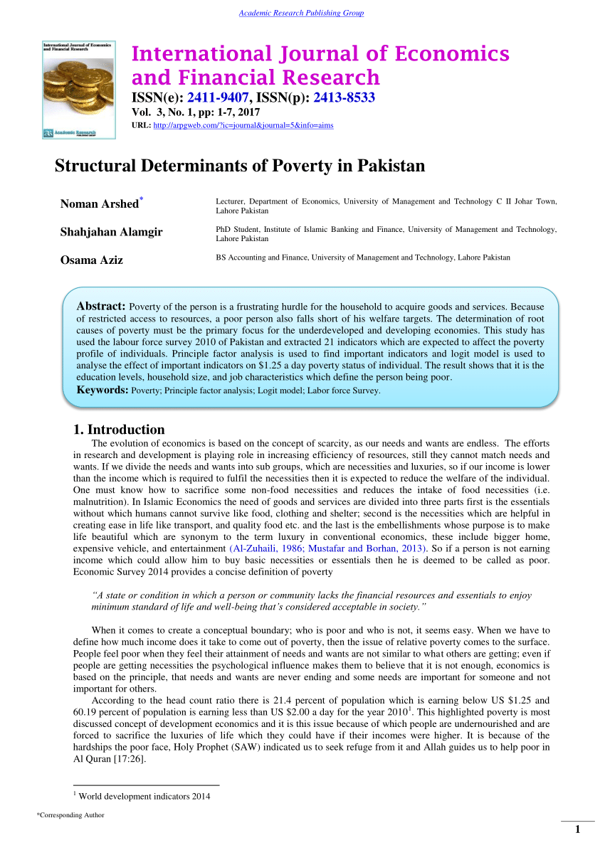 poverty in pakistan research paper
