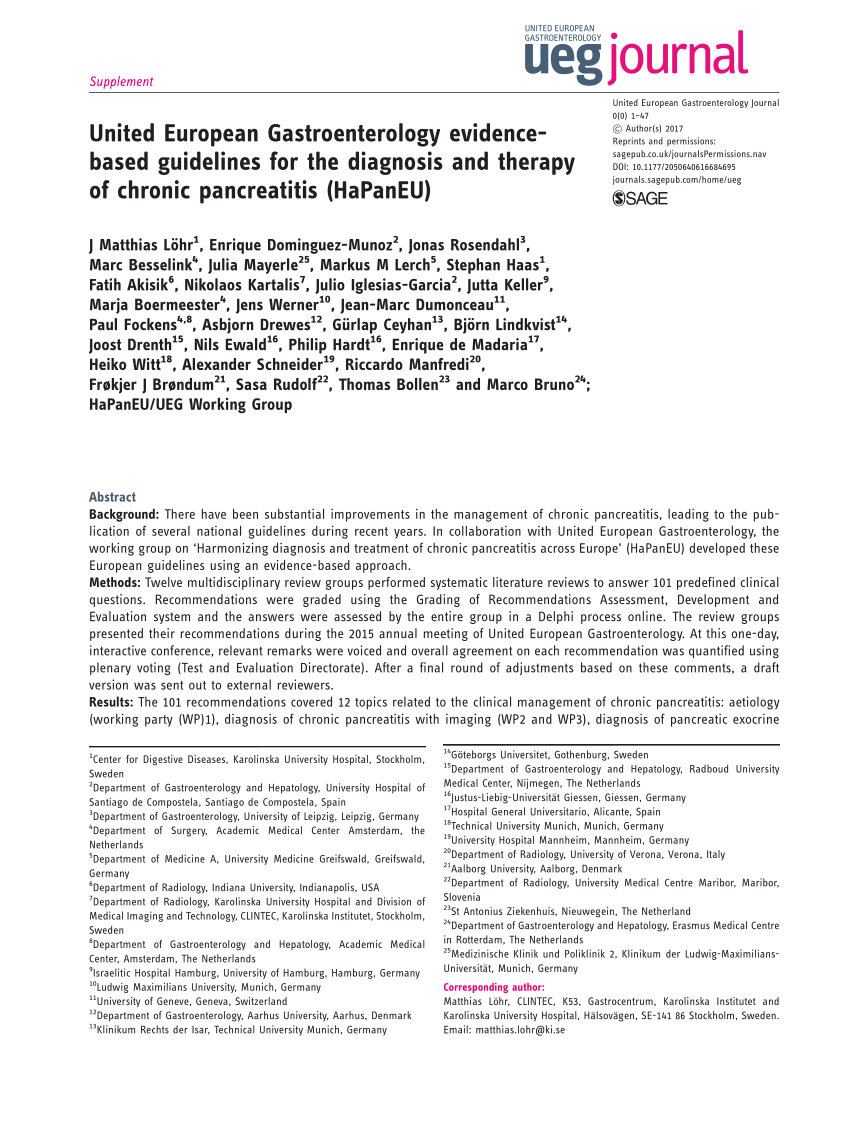Pdf United European Gastroenterology Evidence Based Guidelines For