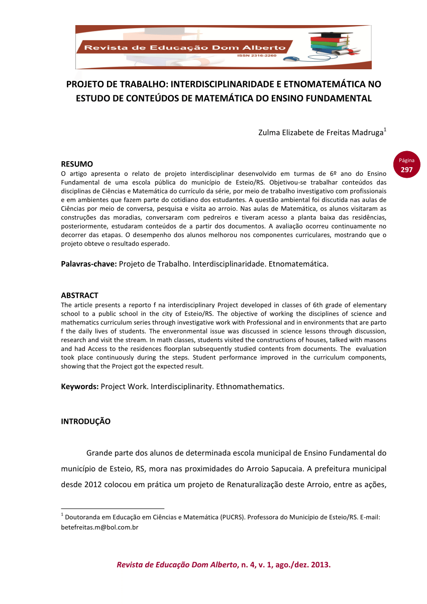 Sugestões para trabalhar a Matemática de forma interdisciplinar