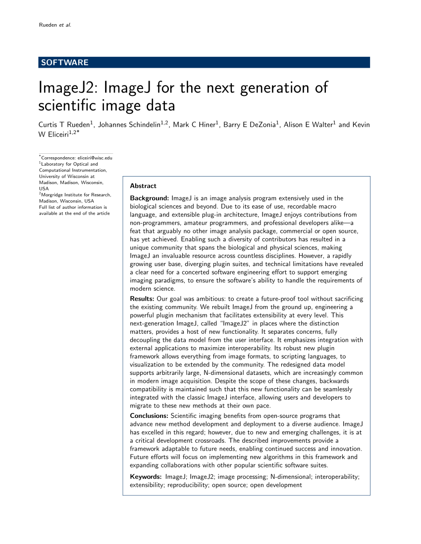 imagej software nature paper