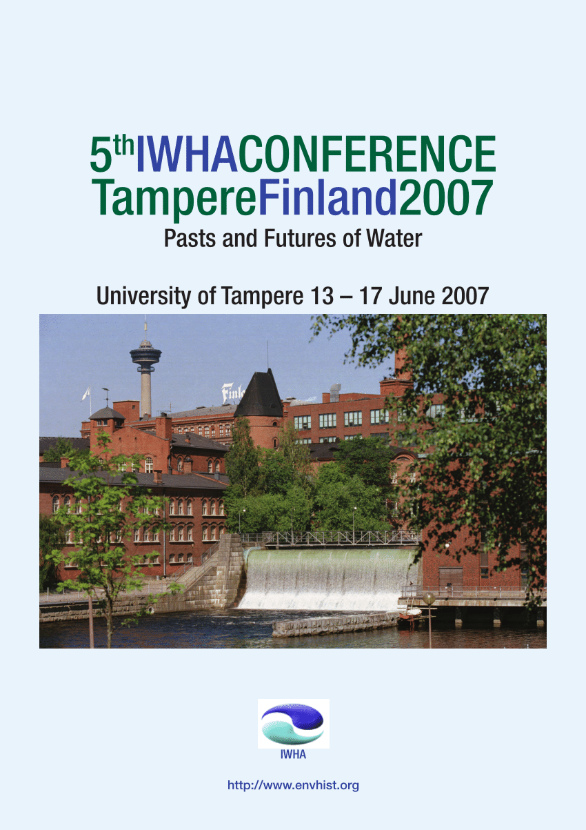 Pdf Iwha2007 Tampere Pasts And Futures Of Water