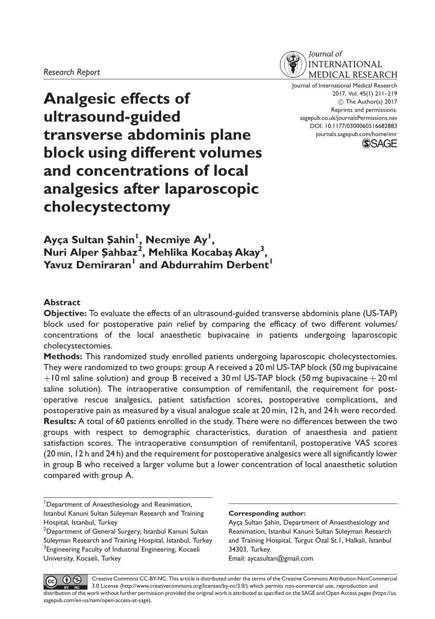 PDF Analgesic effects of ultrasound guided transverse abdominis  