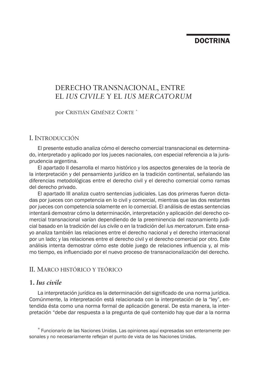 Pdf Derecho Transnacional Entre El Ius Civile Y El Ius Mercartorum
