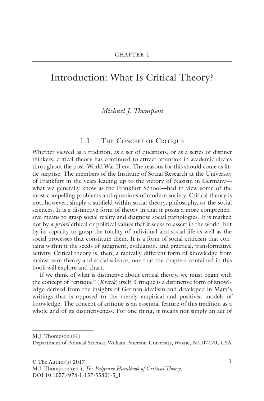 thesis on critical theory