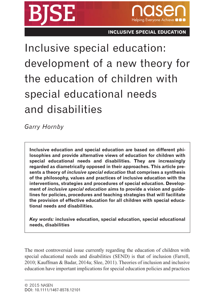 research about inclusive education pdf