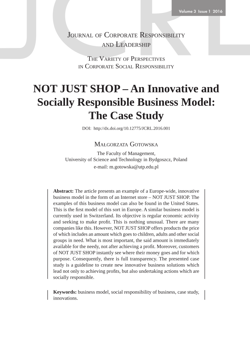 socially responsible business case study