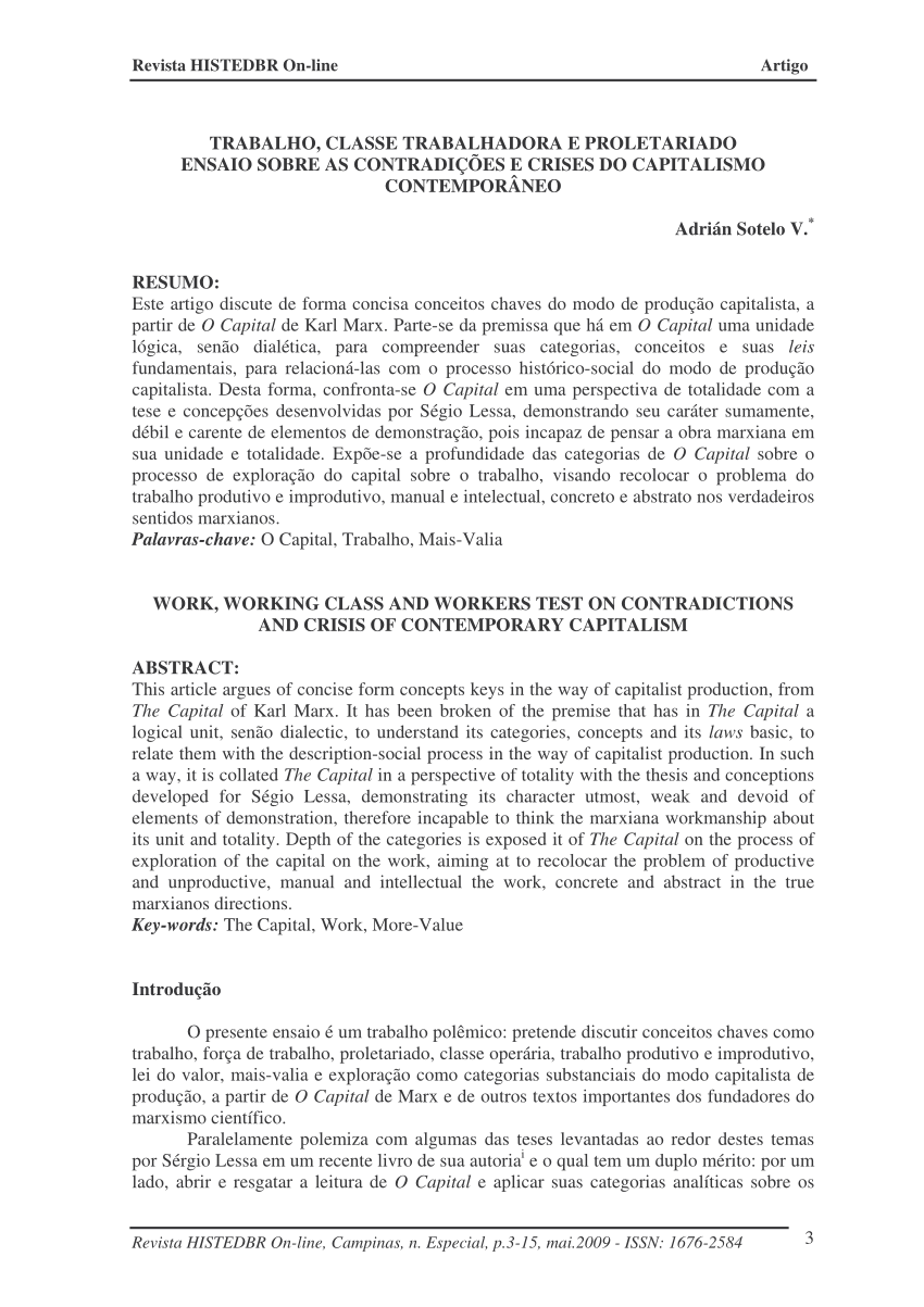 PDF) A contradição imanente do capital