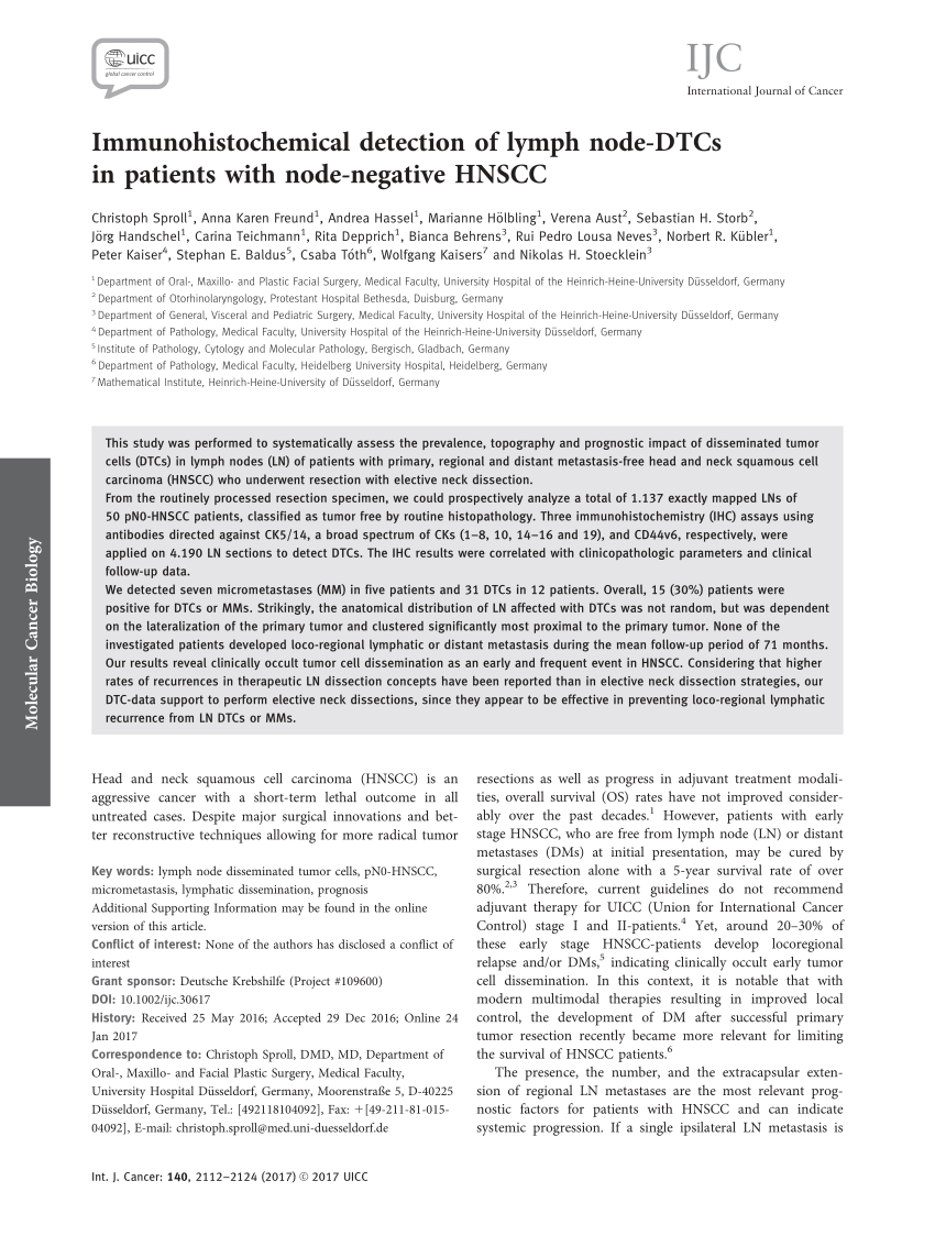maat ventilator Merchandiser PDF) Immunohistochemical Detection of Lymph Node-DTCs in Patients with  Node-Negative HNSCC