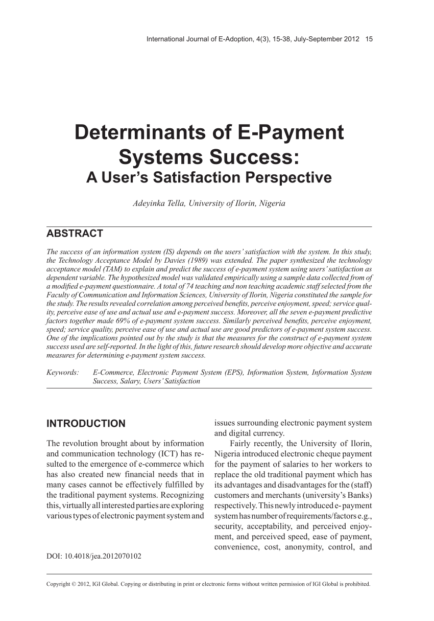 thesis about online payment