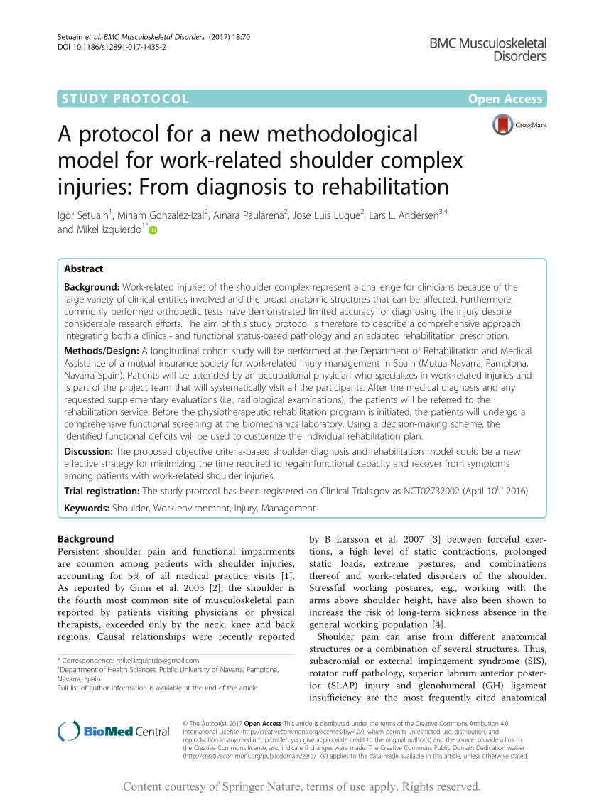 PDF) A protocol for a new methodological model for work-related ...