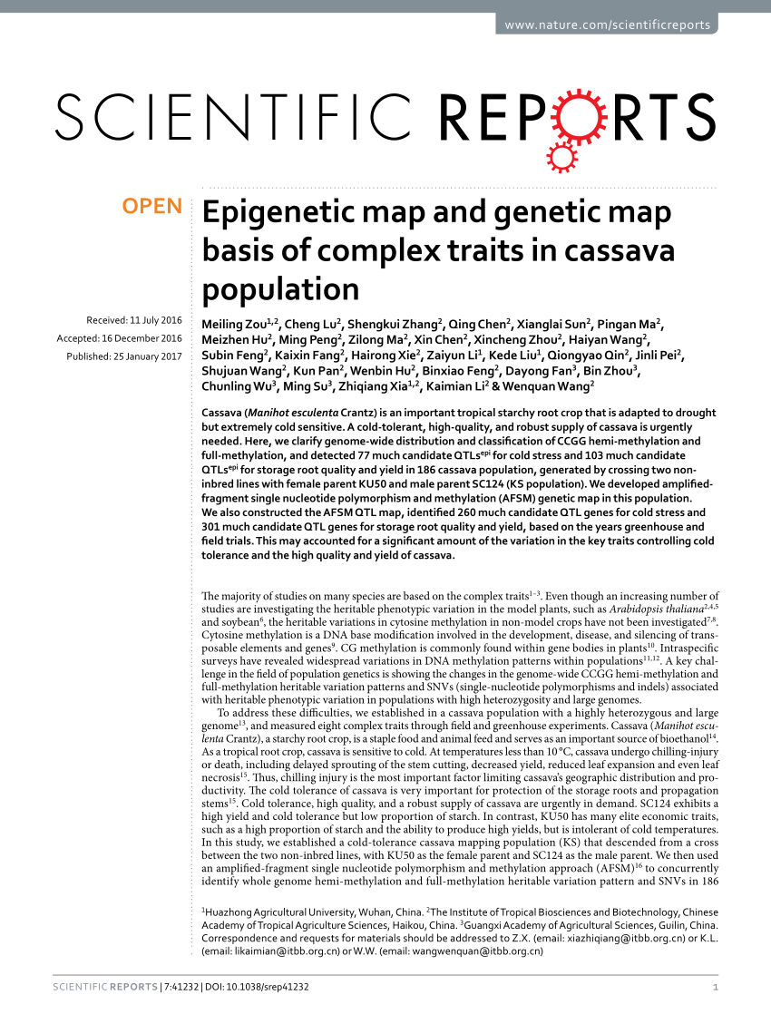 PDF) Epigenetic map and genetic map basis of complex traits in 