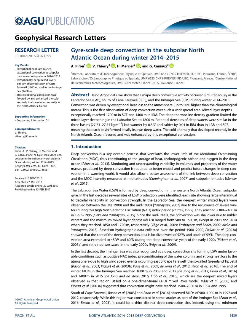 Pdf Gyre Scale Deep Convection In The Subpolar North