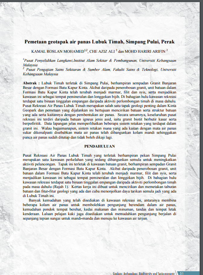 (PDF) Pemetaan geotapak air panas Lubuk Timah, Simpang ...