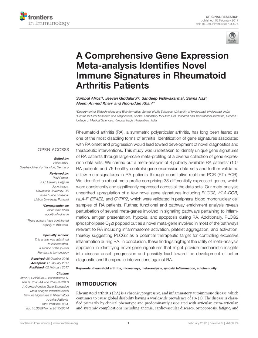 Pdf A Comprehensive Gene Expression Meta Analysis Identifies Novel Immune Signatures In 