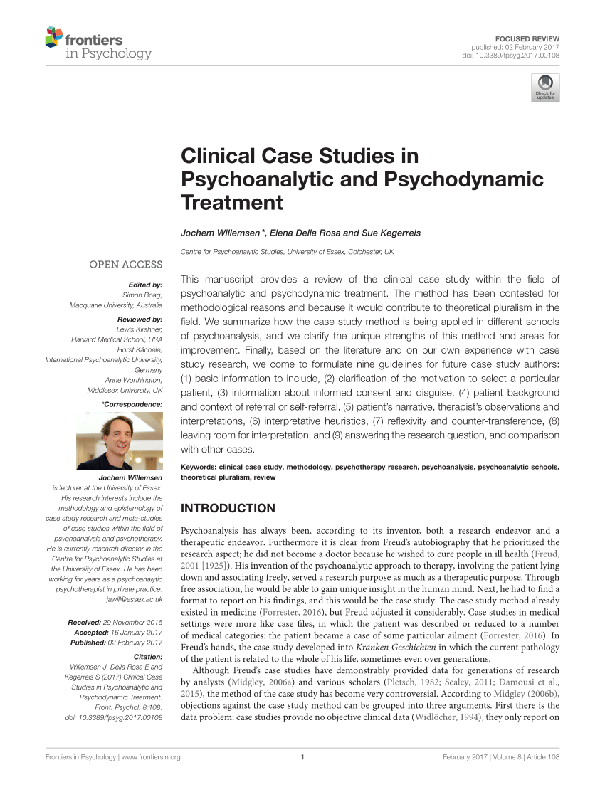 Pdf) Clinical Case Studies In Psychoanalytic And Psychodynamic Treatment