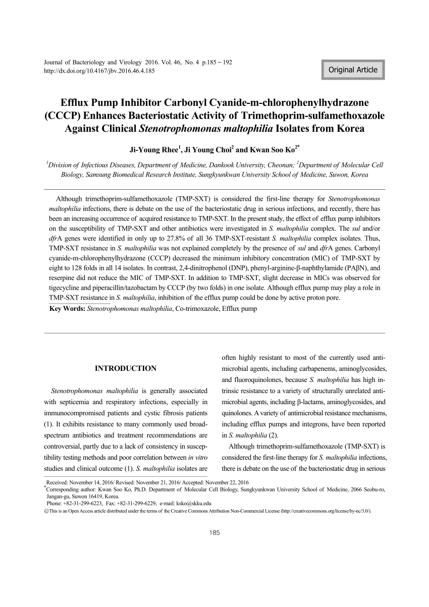 PDF) Efflux Pump Inhibitor Carbonyl Cyanide-m 