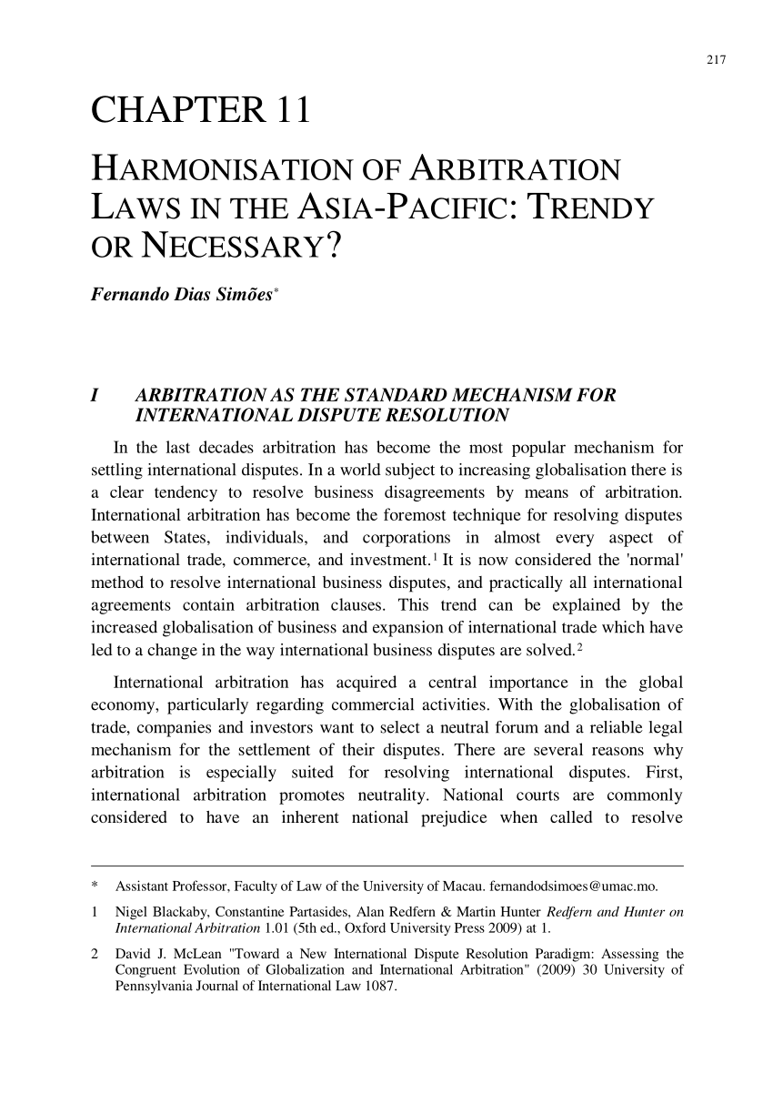 Pdf Harmonisation Of Arbitration Laws In The Asia Pacific Trendy