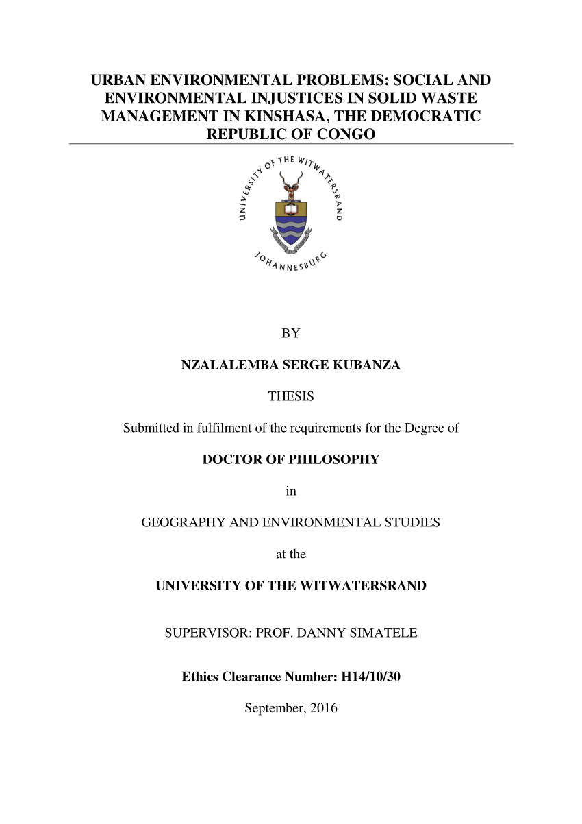 Phd thesis in solid waste management