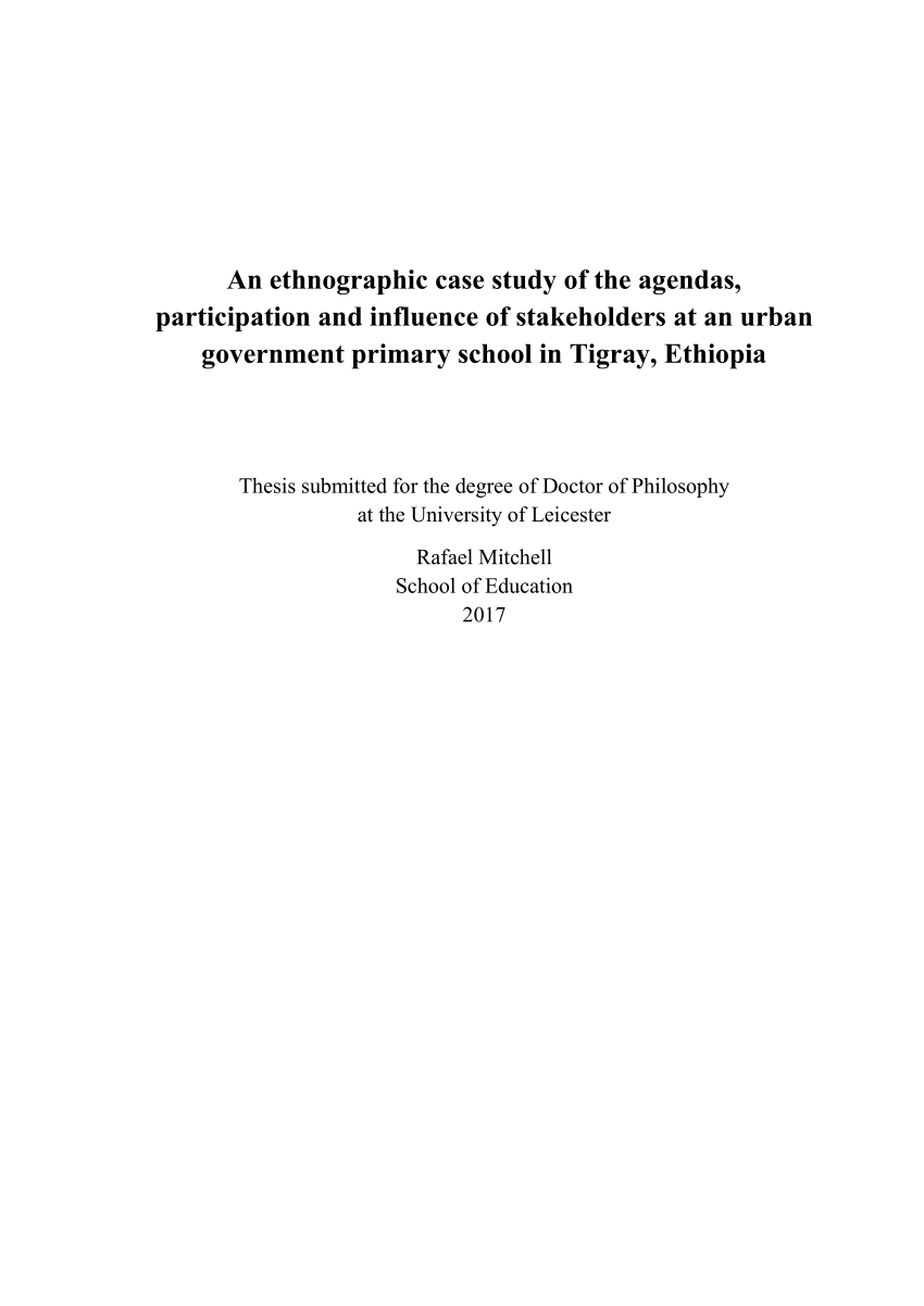 (PDF) An ethnographic case study of the agendas 