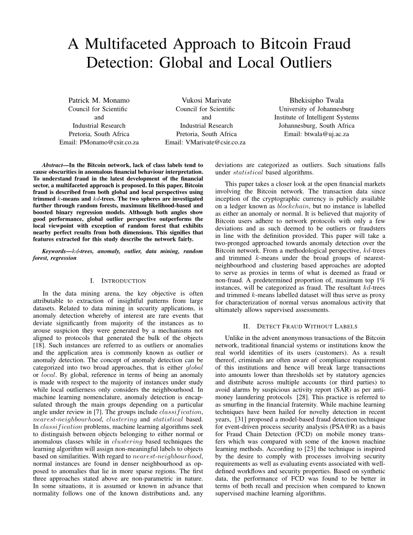 bitcoin fraud detection