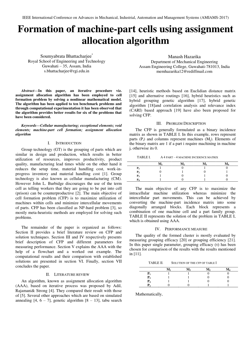 in assignment model the allocation is made to the cell which has